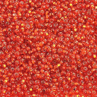 Czech Seed Bead 10/0 S/L Orange Strung Half Hank