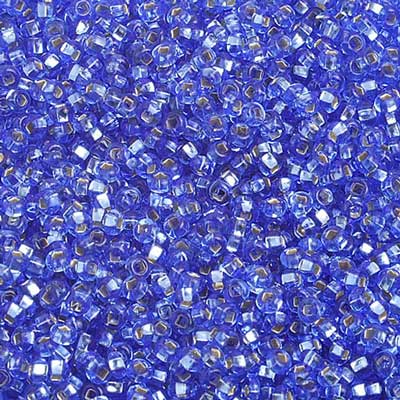 Czech Seed Bead 10/0 S/L Dyed Medium Blue Strung Half Hank
