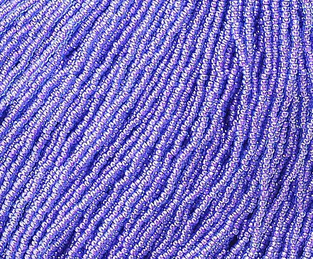 Czech Seed Bead 10/0 C/L Fuchsia-Transparent Blue Strung Half Hank