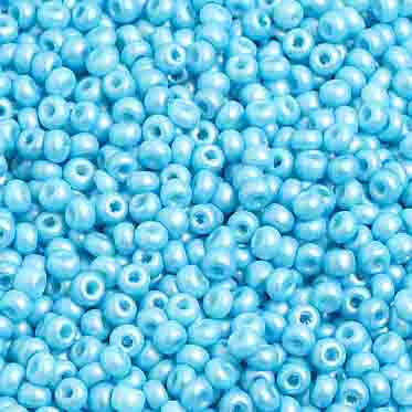 Czech Seed Bead 10/0 Shiny Turquoise Strung Half Hank