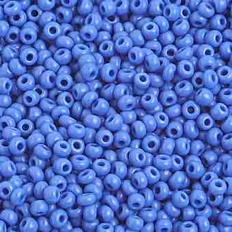 Czech Seed Bead 10/0 Opaque Medium Blue Strung Half Hank