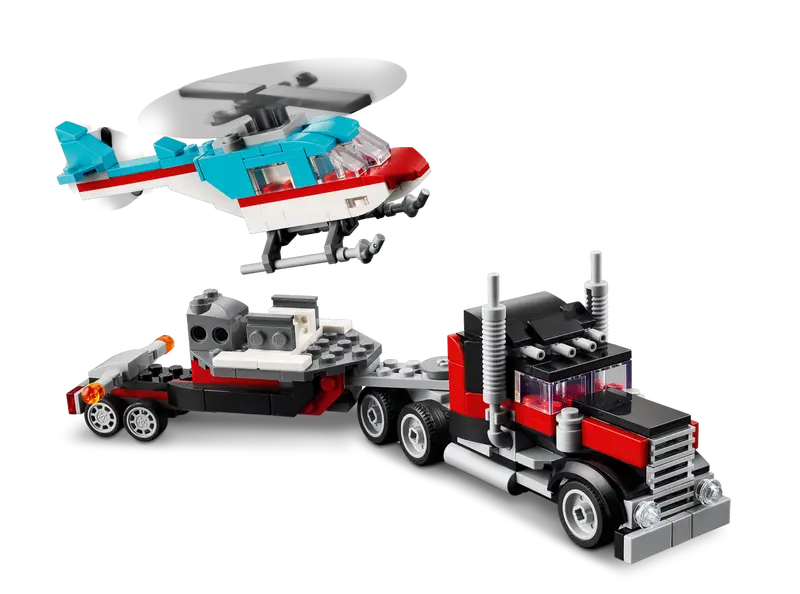 Flatbed Truck with Helicopter V39 LEGO Creator