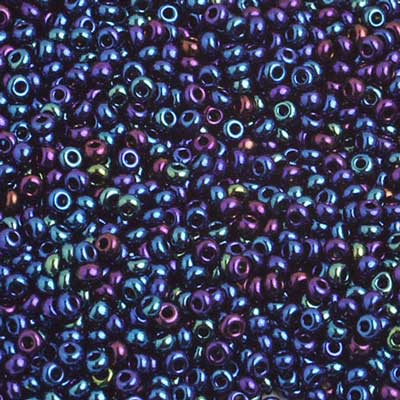 Czech Seed Bead 10/0 Opaque Iris Navy Strung Half Hank