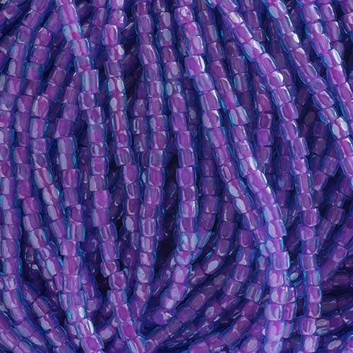 Czech Seed Beads 10/0 3Cut Transparent C/L Fuchsia Strung