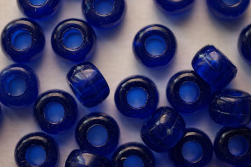 Plastic Bead - Pony - Transparent Blue
 - Bag Of 1000 Pieces