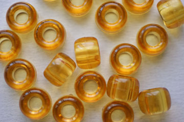Plastic Bead - Pony - Transparent - 1000 Pieces - 9 Mm - Sun Gold