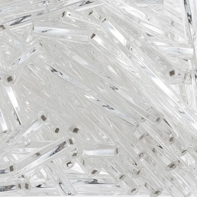Czech Twisted Bugles 25 mm S/L Crystal 250g bag