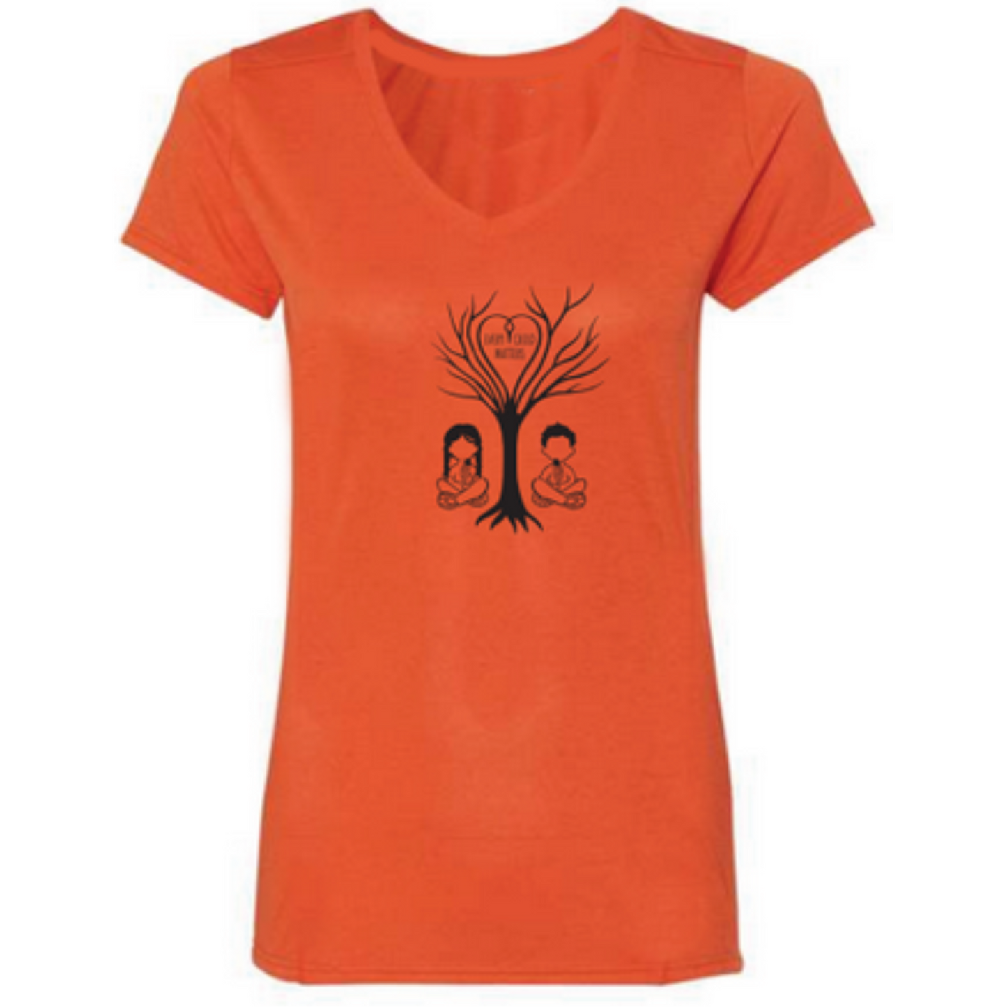 2025 Design Ladies V-Neck Size Every Child Matters Orange Shirts ( FIT SMALL SEE SIZE CHART).