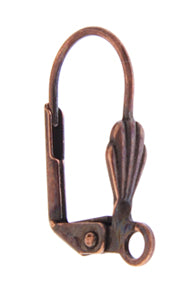 Lever Back Earwire w/Shell Shape Antique Copper