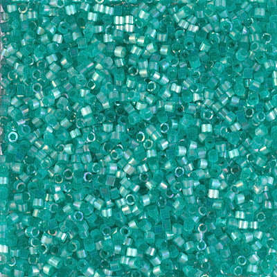Delica 11/0 RD Aqua Green AB Silk Inside Dyed