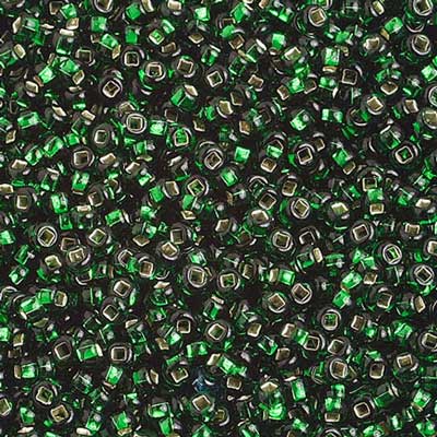 Czech Seed Bead 10/0 S/L Green Strung