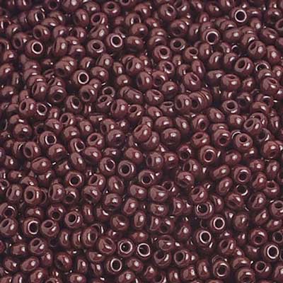 Czech Seed Bead 10/0 Opaque Dark Brown Strung