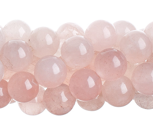 Semi-Precious 16in 10mm Round Rose Quartz Natural