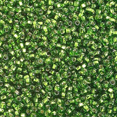 Czech Seed Bead 10/0 S/L Chartreuse Strung Half Hank