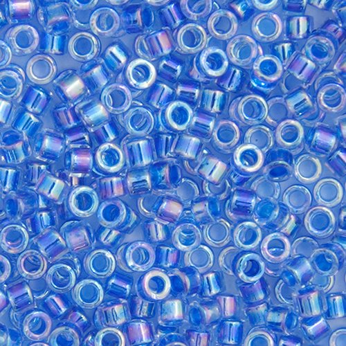 Delica 11/0 RD Blue AB Lined-Dyed 10g Bag
