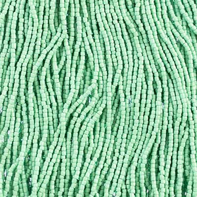 Czech Seed Bead 3Cut 10/0 Opaque Medium/Dark Green Strung