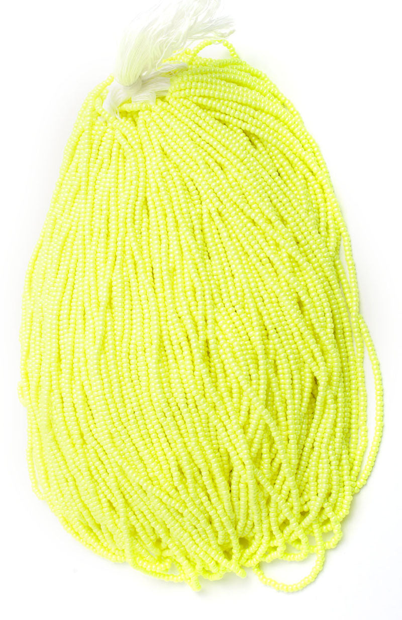 Czech Seed Bead 10/0 Shiny Yellow Strung