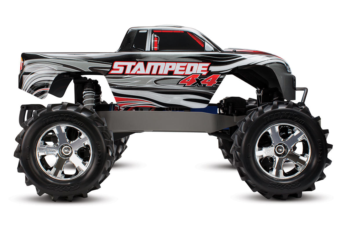 Traxxas Stampede 4X4 Brushed Titan 12T Motor And Xl-5 Esc With 7-Cell Nimh 3000Mah And Dc Charger. Silver.
