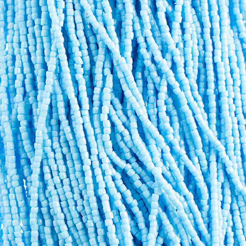 Czech Seed Bead 3Cut 10/0 Opaque Light Blue Strung