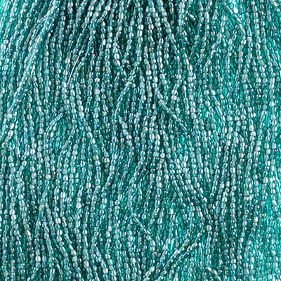 Czech Seed Bead 3Cut 10/0 Transparent Blue Zircon Strung