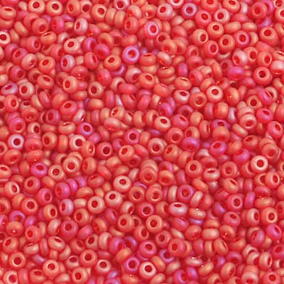 Czech Seed Bead 10/0 Transparent Dark Red Strung