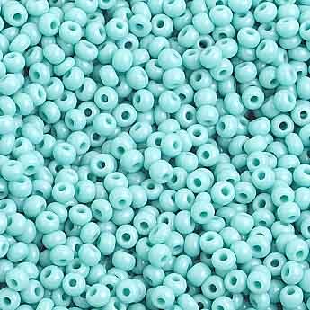 Czech Seed Bead 10/0 Opaque Turquoise Strung