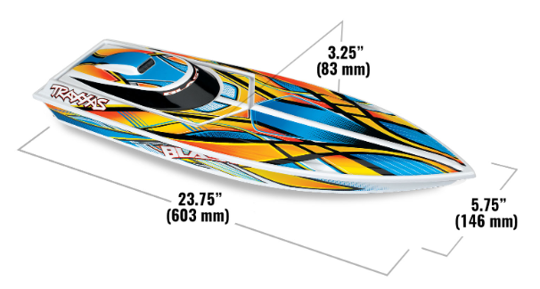 Traxxas Blast 24" High Performance RTR Race Boat, 6 Cell Traxxas ID NiMh, DC Charger - Orange