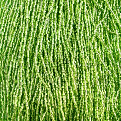 Czech Seed Beads 10/0 2Cut S/L Lime Green Strung