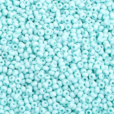 Czech Seed Bead 10/0 Chalk Light Turquoise Strung