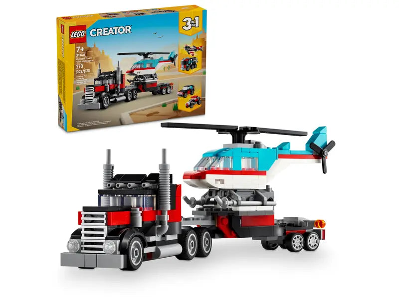Flatbed Truck with Helicopter V39 LEGO Creator