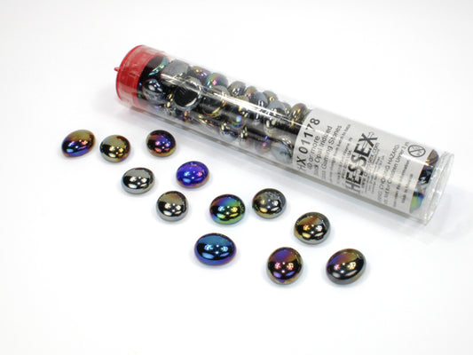 GLASS STONES BLACK OPAL IRIDIZED QTY 40
5.5" TUBE