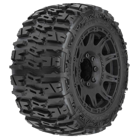 Pro-Line Trencher LP 3.8" All Terrain Tires Mounted on Raid Bla