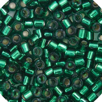 Delica 11/0 RD Emerald Silver Lined-Dyed 10g Bag