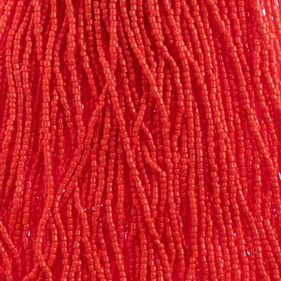 Czech Seed Bead 3Cut 10/0 Opaque Light Red Strung