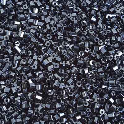 Czech Seed Beads 10/0 2Cut Gunmetal Strung