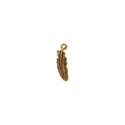 T.C. - CHARM FEATHER 19mm ANT. GOLD