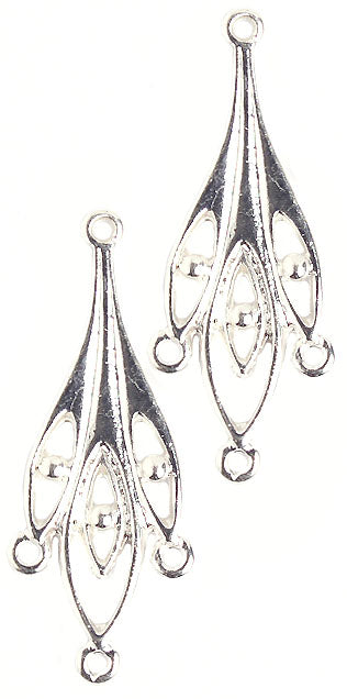 CHANDELIER EARRING 34mm 4 RING SILVER LF/NF