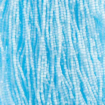 Czech Seed Bead 2 Cut Beads 10/0 Dyed Satin Blue Strung - Solgel