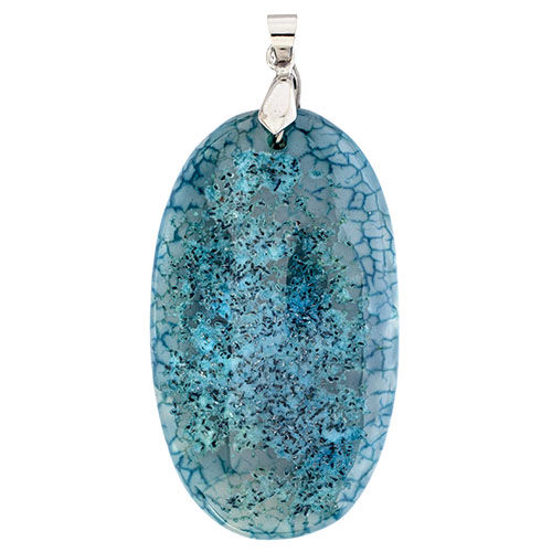 Semi-Precious Pendant Agate Apx 55Mm Oval Turquoise Johnbead: