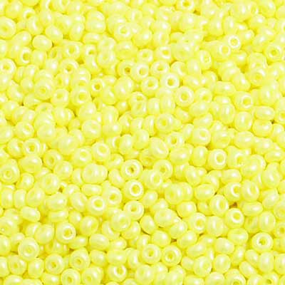 Czech Seed Bead 10/0 Shiny Yellow Strung