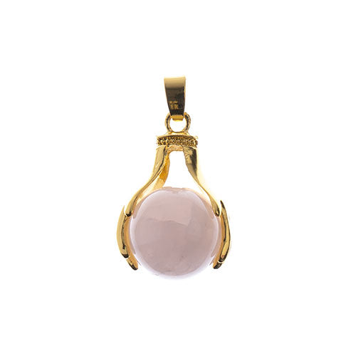 Semi-Precious Pendant Round Rose Quartz