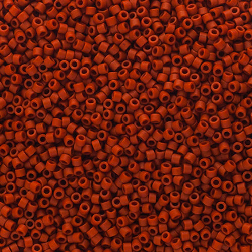 Delica 11/0 Frosted Glazed Red Matte 10g Bag