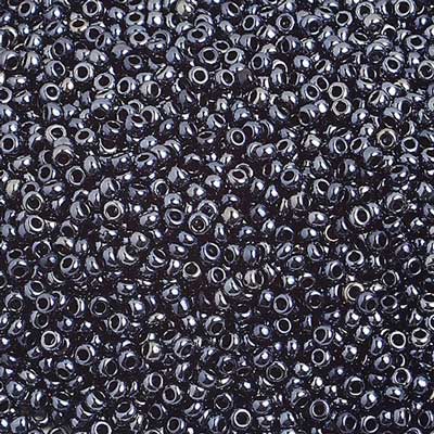 Czech Seed Bead 10/0 Metallic Gunmetal Strung