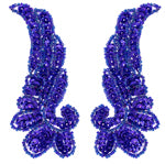 Motif Sequin/Beads 11x4.5cm Wings 2pc Purple