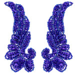 Motif Sequin/Beads 11x4.5cm Wings 2pc Purple