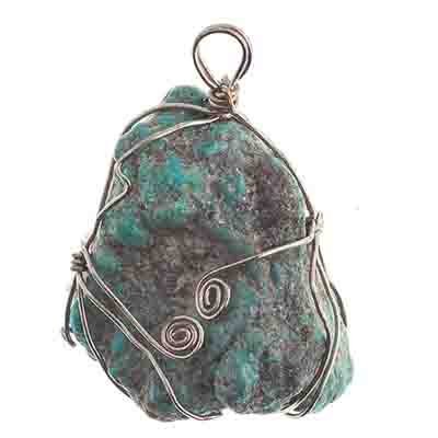 TURQUOISE NATURAL 40x45mm WIRED PENDANT