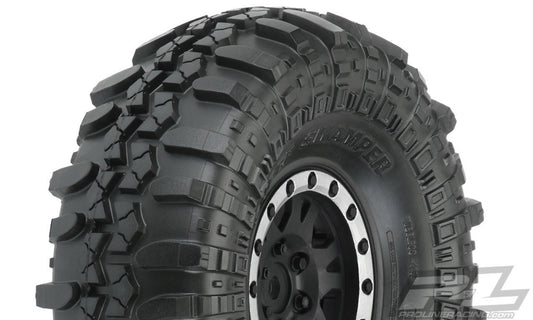 Pro-Line Interco TSL SX Super Swamper XL 1.9" G8 Rock Terrain Truck Tires Mounted on Impulse Black/Silver Plastic Internal Bead-Loc Wheels (2) for Rock Crawler Front or Rear