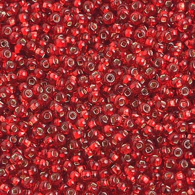 Czech Seed Bead 10/0 S/L Light Red Strung