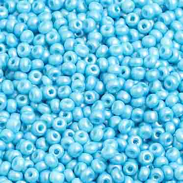 Czech Seed Bead 10/0 Shiny Turquoise Strung