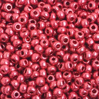 Czech Seed Bead/Pony Bead 6/0 Metallic Red 100 grams